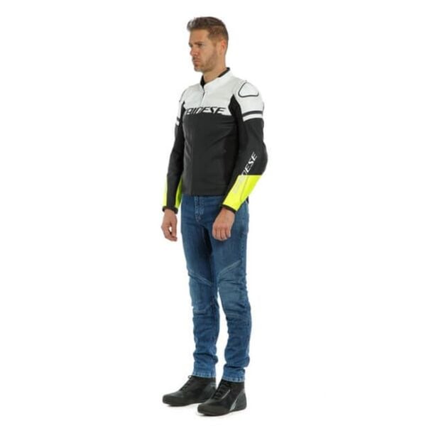 Dainese Agile Matt White Fluo Yellow Deri Mont