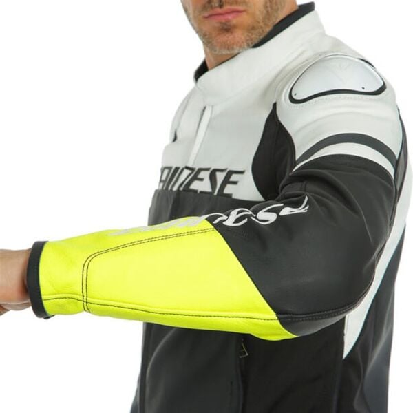 Dainese Agile Matt White Fluo Yellow Deri Mont