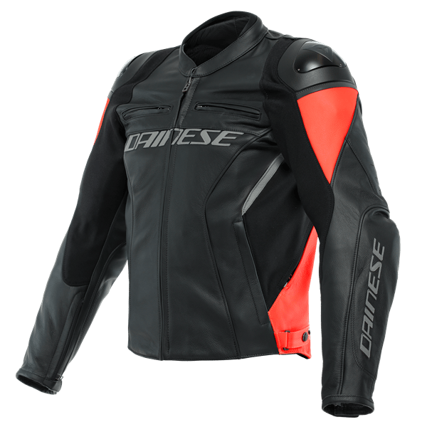 Dainese Racing 4 Black Fluo Red Deri Mont