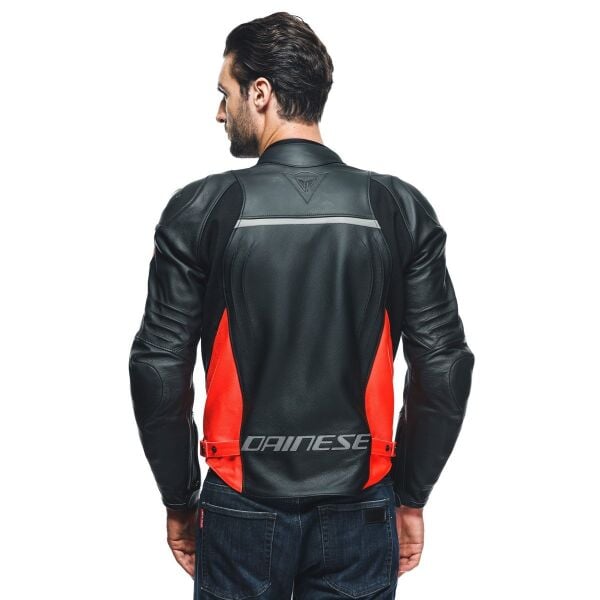 Dainese Racing 4 Black Fluo Red Deri Mont