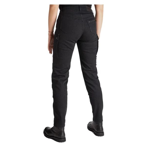 PANDO MOTO Kadın Siyah Motosiklet Cargo Pantolonu