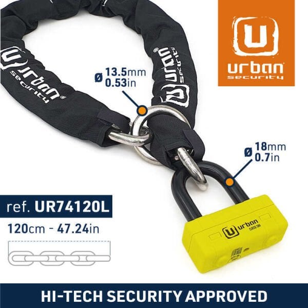 URBAN SECURITY UR74-120 13.5 MM 120CM SRA SINIFI KEMENT ZİNCİR KİLİT