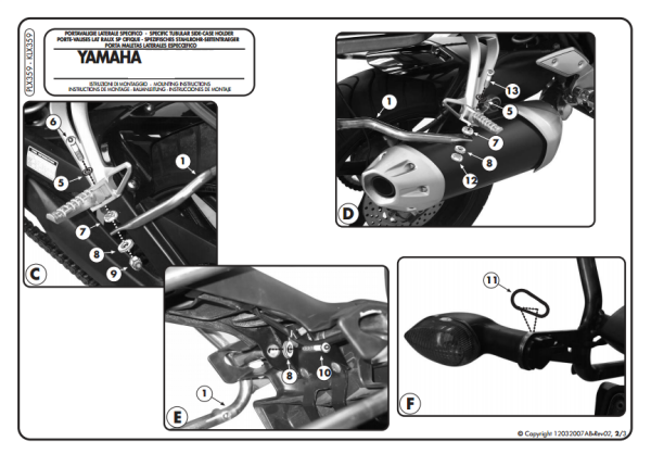 KAPPA KLX359 YAMAHA FZ1 1000 - FZ1 FAZER 1000 (06-15) YAN ÇANTA TAŞIYICI
