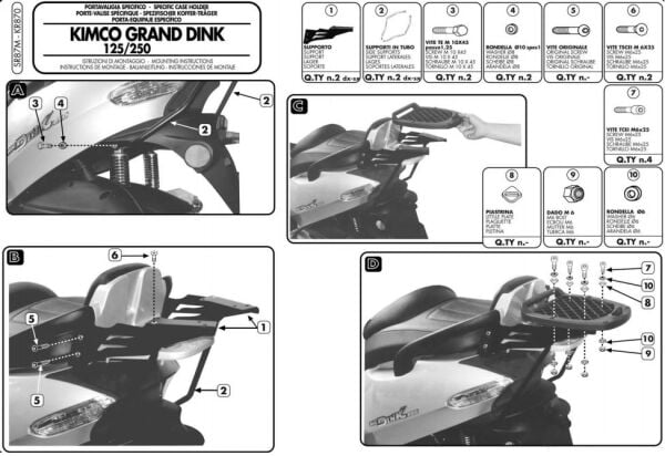 GIVI SR87M KYMCO GRAND DINK 125-150-250 (00-07) ARKA ÇANTA TAŞIYICI