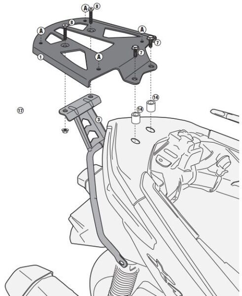 GIVI SR2111 YAMAHA X-MAX 400 (13-16) ARKA ÇANTA TAŞIYICI