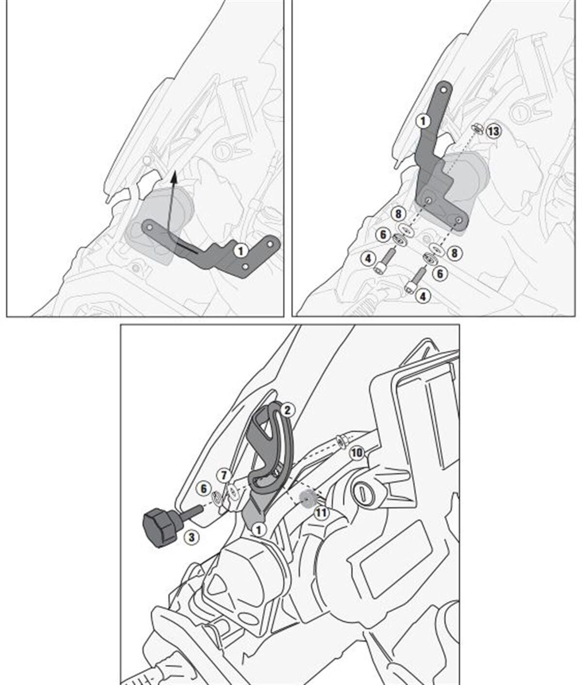KAPPA D5108KITK BMW R 1200 GS (13-18) R 1200 GS ADVENTURE (14-18) RÜZGAR SİPERLİK BAĞLANTISI