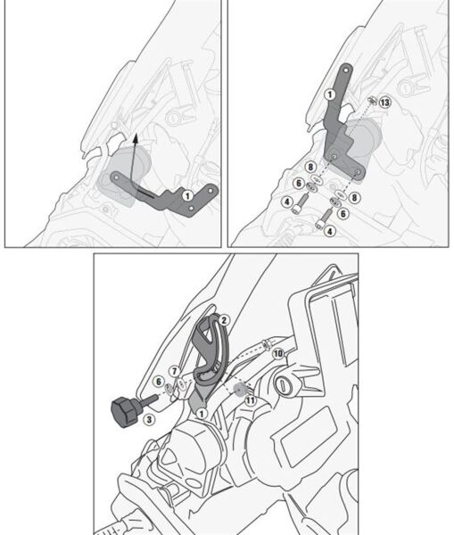 KAPPA D5108KITK BMW R 1200 GS (13-18) R 1200 GS ADVENTURE (14-18) RÜZGAR SİPERLİK BAĞLANTISI