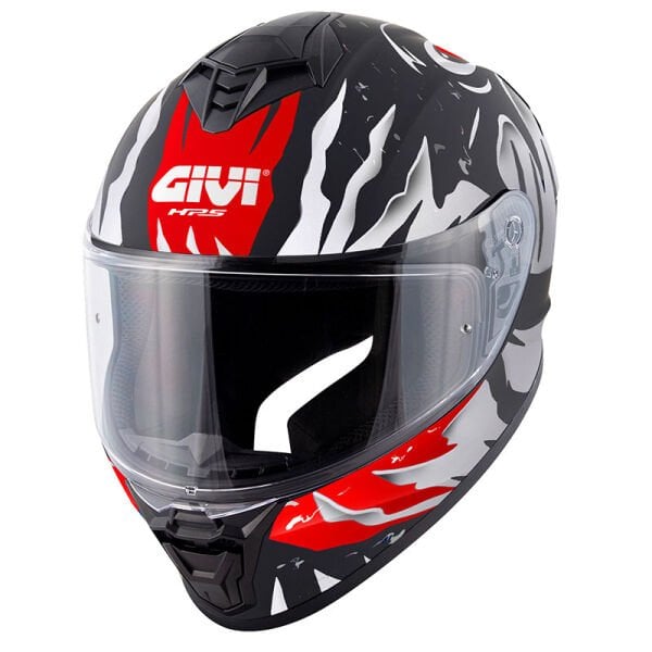GIVI 50.X SHARKBITE MAT SİYAH-BEYAZ-KIRMIZI KASK