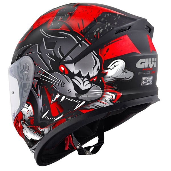 GIVI 50.X WILD MAT SİYAH-KIRMIZI KASK