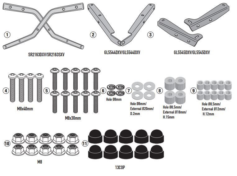 GIVI SR2163 YAMAHA MT-10 (22-25) ARKA ÇANTA TAŞIYICI
