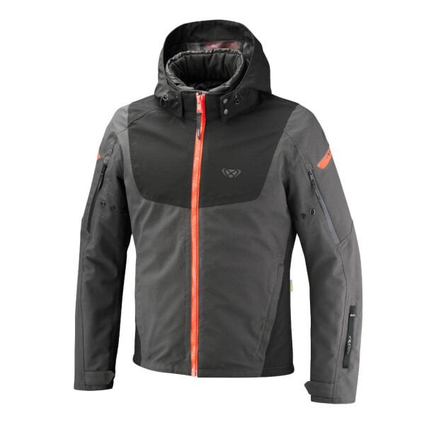 IXON BURNING Antrasit Siyah Neon Kırmızı Motosiklet Montu