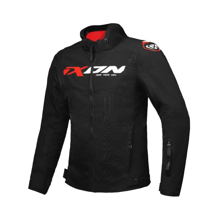 IXON FIERCE Siyah Beyaz Kırmızı Motosiklet Montu